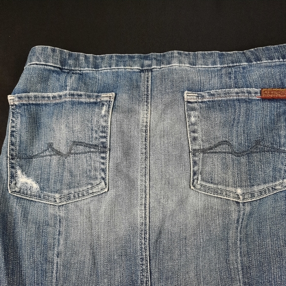 7 for all man kind midi denim skirt size 6 - Picture 5 of 6